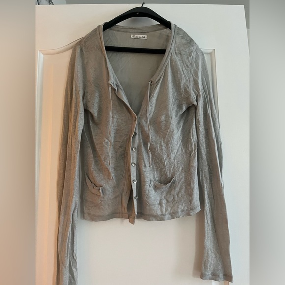 Grey Lightweight Button Up Cardigan - Picture 6 of 6